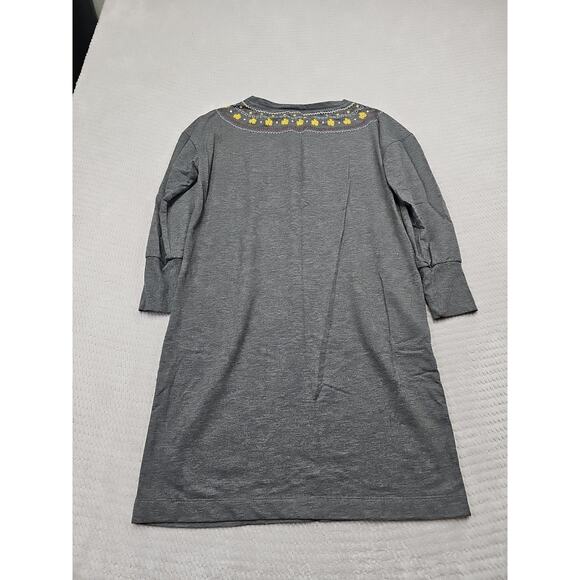 Matilda Jane Dress Womens Medium Gray Long Sleeve Embroidered Shirt Dress - Picture 5 of 6